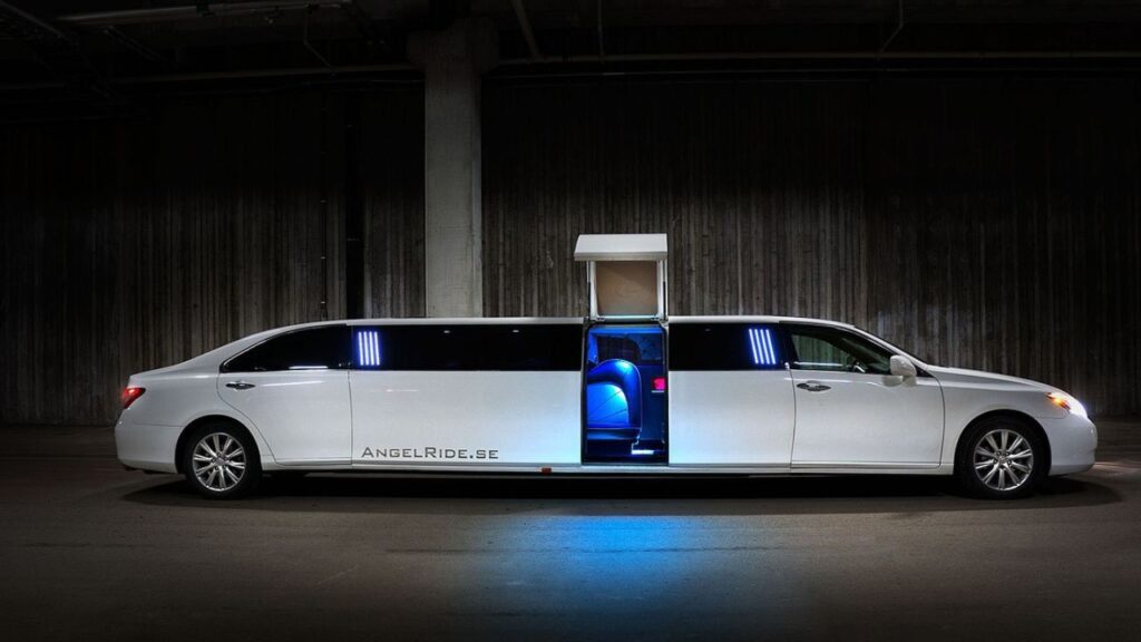 Luxurious white limo